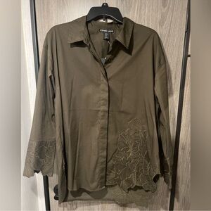 Christian Lacroix Embroidered Button Down Top